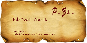 Pávai Zsolt névjegykártya